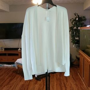 GAP White Knit Open Cardigan